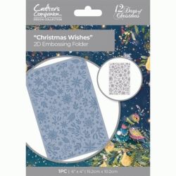Crafter's Companion Twelve Days of Christmas 2D Embossing Folder Christmas Wishes (TDC-EF4-CHWI)